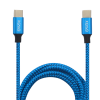 X CAVO USB-C Cable, Fast Charger Cable, High Speed Sync Charger Cord and TYPE C to USB-C Data Cord Wire ,Light Blue, 1M, Nylon Braided, Rounded,3.0A,60w